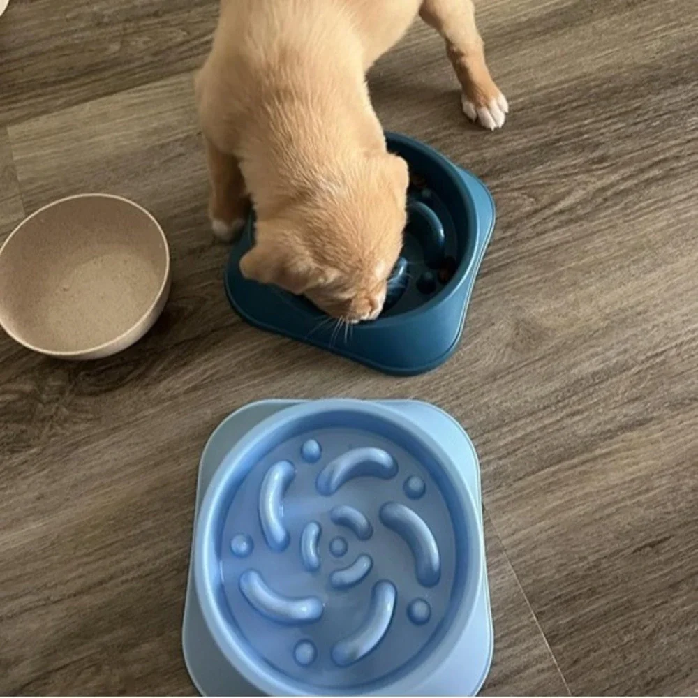 Slow Feeder Dog Bowls 2PCS Anti-Choking Puzzle Dog Food Bowls